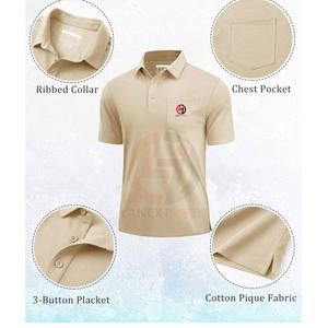Camiseta de golf de alto rendimiento para hombre, tejido de secado rápido, diseño elástico y cómodo para sesiones de práctica - Product Image 6
