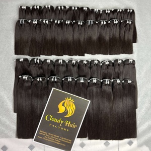 Mejor precio vietnamita suave de alta calidad pelo crudo hueso negro máquina de trama recta Paquete de doble dibujado - Product Image 2