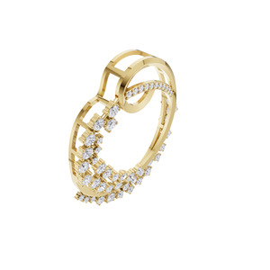 Aarinya - Colgante y Dijes de Lujo de Oro de 9K con Diamantes Cultivados en Laboratorio, Diseño de Círculo en Espiral con Corte Brillante - Product Image 4