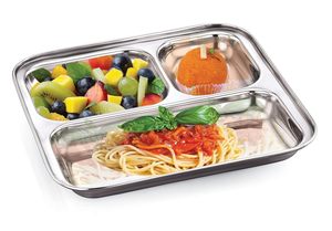 Bandeja para Comida, Apta para Almuerzo y Cena, Resistente a la Oxidación, Fácil de Limpiar, para el Hogar, Hostales, Niños, Cantinas, Sahara - Product Image 5