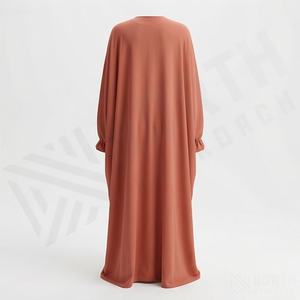 Robe Abaya Longue à Manches Longues et Col en V Perlé pour Femmes Musulmanes, Respirante, Séchage Rapide, Légère, en Polyester, Modeste, Vente en Gros - Product Image 2