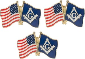 Pin de Solapa con Banderas Masónicas y de EE. UU., Material: Metal, Tipo de Metal: Sin Tipo de Metal, Unión de los Masóns - Product Image 6