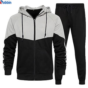 Conjunto Deportivo de Moda para Hombre, 2 Piezas, Traje Deportivo de Manga Larga con Cierre Completo, Conjunto Deportivo Activo - Product Image 1