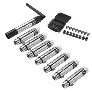 Accesorios para Luces de Escenario, 7 Receptores DMX Inalámbricos, 1 Transmisor, Banda ISM 2.4G, Alcance de 656 pies, con Bolsa y Adaptador - Product Image 1