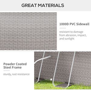 Piscina Fuori Terra 14x10 con Telaio in Acciaio Grigio, Pompa Filtrante e Scaletta per Famiglie - Product Image 5