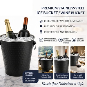 ถังแช่ไวน์สแตนเลสสำหรับแช่เบียร์ |   ตู้แช่เครื่องดื่มแบบสองหูจับสำหรับงานปาร์ตี้และบาร์ |   ความจุ 2.5 ลิตร ทนทาน - Product Image 3