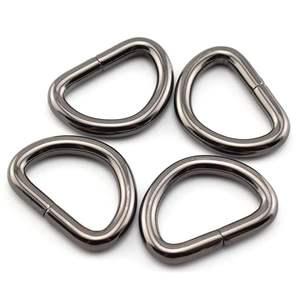 Anneaux en D métalliques robustes en gros, noirs, en forme de D, pour sacs, ceintures et accessoires de quincaillerie pour porte-clés et colliers de chien - Product Image 2