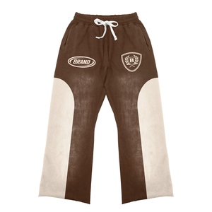 Ensembles de survêtements d'entraînement unisexes 100 % coton, respirants, décontractés, tendance, délavés à l'acide, couleur unie, grandes tailles, personnalisables - Product Image 5