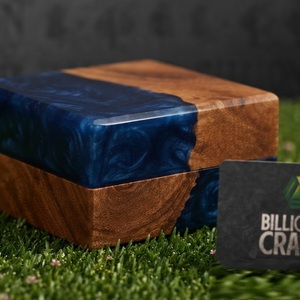 Caja de Anillos de Madera y Resina, Cuadrada, Moderna, Hecha a Mano, para Guardar Joyas - Product Image 4