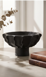 Bol décoratif moderne en métal noir texturé, article de vaisselle pour cuisine et salle à manger, lot en vrac en stock - Product Image 5