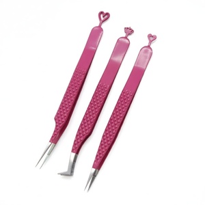 Pinces à cils ergonomiques antidérapantes pour soins personnels, pose et retrait de faux cils, lot de 3 - Product Image 3