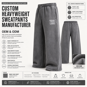 Pantalones Deportivos Anchos Personalizados para Hombre 2026 con Doble Cintura y Rayas, Estilo Urbano, con Logotipo Personalizado - Product Image 4