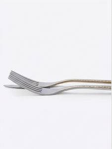 Ensemble de couverts minimalistes en acier inoxydable miroir, cuillère, couteau, fourchette, passe au lave-vaisselle, pour mariage, argenté - Product Image 2