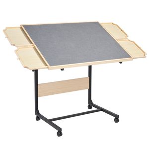 Table de puzzle en bois portable de 1500 pièces avec 4 tiroirs, couvercle et plateau de 34x25 pouces, roulettes, accessoires pour puzzle - Product Image 1