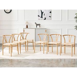 Sedia da Pranzo Wesborn a Y in Stile Medievale, Colore Legno Naturale con Dettagli in Ferro e Seduta Intrecciata in Corda Naturale per Poltrona - Product Image 3