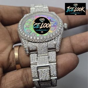ICE LOOK นาฬิกาข้อมือสตรีสแตนเลสสตีลหรูหรา 40 มม. หน้าปัดควอตซ์แบบอนาล็อกพร้อมกระจกแซฟไฟร์และคุณสมบัติเรืองแสง - Product Image 2