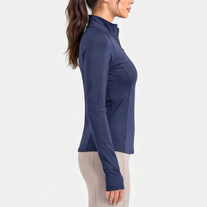 Camiseta Térmica Personalizada con Logotipo para Mujer, Camiseta Térmica Ligera de Manga Larga con Cierre Frontal para Montar a Caballo - Product Image 5