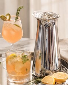 Carafe moderne en acier inoxydable avec couvercle, grande capacité, pour boissons, pour la maison, les fêtes, carafe décorative pour servir l'eau - Product Image 1
