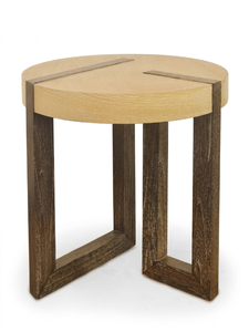 Table basse ronde en bois moderne de luxe, design minimaliste fait main pour la maison, l'appartement, la villa, le salon - Product Image 1