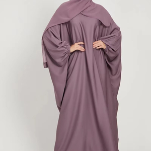 High-Quality Modest Islamic Maxi Abaya with Flared Hem Solid Pattern Seamless Embroidery <b>Long</b> Sleeves <b>Eid</b> & Ramadan Ready - Product Image 6
