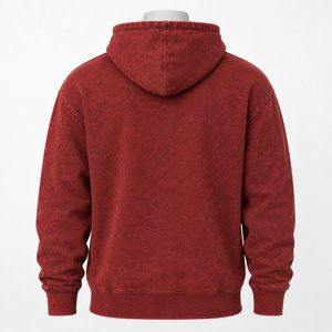 Sweat à capuche zippé pour homme, coupe ample et courte, effet délavé, grammage lourd 500 g/m², avec fermeture éclair double ou triple couche - Product Image 5