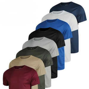 Camiseta de Manga Corta Transpirable de Color Sólido de Secado Rápido con Logotipo Personalizado Bordado, Precio de Fábrica de Bangladesh y China - Product Image 1