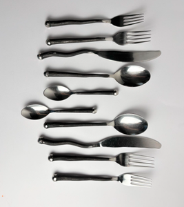 Juego de Cubiertos Grises de Última Moda, Vajilla para Eventos, Juego de Cubiertos de Acero Inoxidable Aptos para Lavavajillas, Cubiertos al por Mayor, Estilo Forjado a Mano - Product Image 4