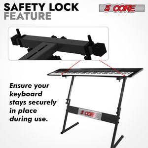 Adjustable Z Style Metal Keyboard Stand 21-33 Inch Electric <b>Piano</b> Riser 330Lb Capacity Foldable Music Stand - Product Image 6