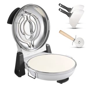 Forno Elettrico per Pizza da 1200W con 12 Modalità di Controllo della Temperatura, Pietra Refrattaria in Cordierite, Visualizzazione della Temperatura a 5 Livelli, 12 Modalità di Cottura - Product Image 1