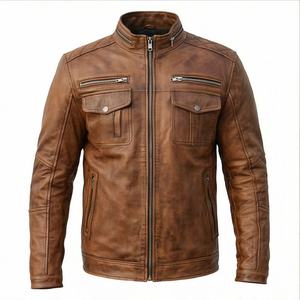 Veste de moto en cuir véritable pour homme de qualité supérieure, nouvelle arrivée, vestes de moto d'hiver, protections amovibles, personnalisables - Product Image 1
