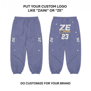 Men Windbreaker Pants Premium 110 GSM Polyester <b>Lightweight</b> <b>Joggers</b> Custom Logo Printed Elastic Cuff Casual Outdoor Streetwear - Product Image 1