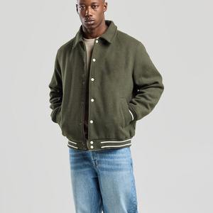 เสื้อแจ็คเก็ตวาร์ซิตี้ปักลายแบบกำหนดเองสำหรับผู้ชาย คุณภาพสูง สไตล์สตรีทใหม่ คอตั้ง แฟชั่นไฮสตรีท - Product Image 3