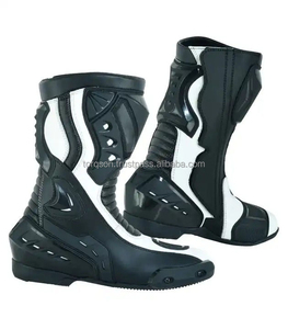 Chaussures de course moto professionnelles, bottes de protection mi-mollet, fermeture éclair latérale, logo personnalisé, sécurité, microfibre, antidérapantes - Product Image 3