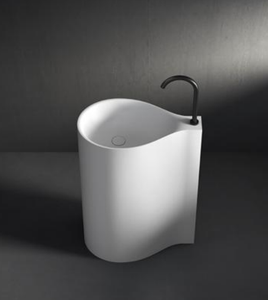 Baignoire autoportante traditionnelle de luxe en pierre artificielle avec drain, écologique, durable, certifiée pour usage hôtelier, 1,6 m, Air - Product Image 2