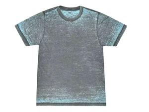 เสื้อยืดผู้ชายคอโอ แขนสั้น ผ้าถักไล่เฉดสีน้ำเงิน ทรงปกติ สไตล์ลำลอง ดีไซน์โอเวอร์ไซส์ โลโก้ด้านหน้า ระบายอากาศได้ดี - Product Image 5