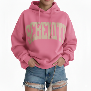 Women Loose Fit Oversized Hoodie Winter Casual Soft Touch Long Sleeve Pullover Urban Style Sweatshirt 100% Cotton Front Logo - Product Image 1
