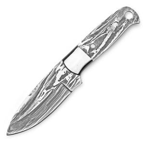 Cuchillo de Acero de Damasco con Hoja de Acero Soldada, Estilo Drop Point, Full Tang, Mango de Madera, Personalizable, para Camping y Caza - Product Image 2