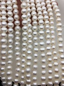 Perles d'eau douce blanches AA, perles de forme pomme de terre de 9 mm, brin de perles en vrac, fabrication de bijoux naturels, vente en gros, approvisionnement en vrac - Product Image 2