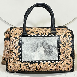 Ready to Ship Wholesale Price Hand <b>Tooled</b> <b>Leather</b> Large Speedy Bag for Women's Cowhide Travel Duffle Bag Designer Crossbody Bags - Product Image 4