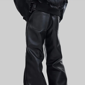 Pantalones de cuero hechos a medida para hombre con logotipo personalizado, diseño único, precio al por mayor, pantalones de cuero en venta - Product Image 4