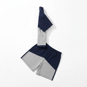 Conjunto Deportivo ADR de Color Block, Tejido Elástico en Cuatro Direcciones, Chaqueta con Cierre Frontal y Manga Larga, Pantalones Cortos con Bolsillos Laterales, Estilo Urbano - Product Image 2