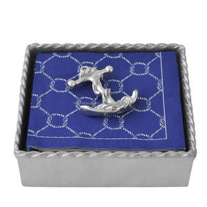 Panier et plateau de rangement de mouchoirs en papier élégants avec logo personnalisé plateau à serviettes de forme carrée nickelé avec poids solide artisanat en métal - Product Image 2