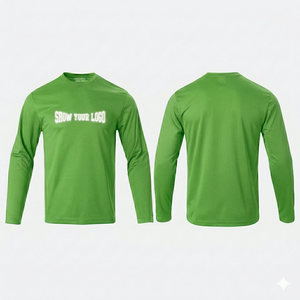 เสื้อยืดคอกลมผู้ชายแบบเรียบ ทรงเข้ารูป ระบายอากาศได้ดี แห้งเร็ว ผ้าโพลีเอสเตอร์ แขนยาว น้ำหนักเบา สกรีนโลโก้ตามสั่ง - Product Image 1