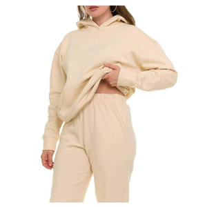 Conjunto Deportivo de 2 Piezas con Capucha para Mujer, Personalizado de Fábrica, de Forro Polar, Cortavientos, Informal, Cómodo, para Invierno - Product Image 5