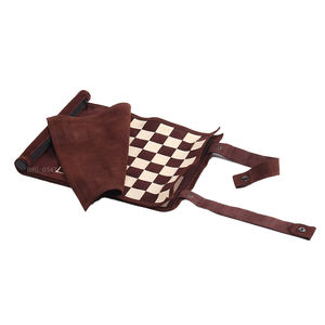 Fashion Customized Top Quality PU Leather Logo Color Portable Weighted 3 in 1 Travel Folded <b>Backgammon</b> <b>Set</b> - Product Image 3