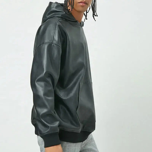 Men's 100% Polyester Windproof Oversized Hooded Pullover <b>Jacket</b> Zip Front Casual Hoodie Outerwear Custom Branding OEM ODM - Product Image 2