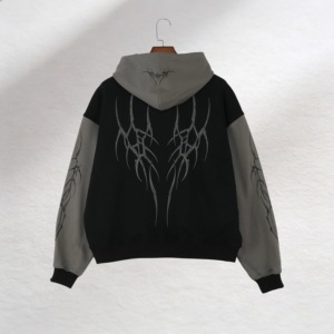 เสื้อฮู้ดดี้สั่งทำขายส่งสำหรับผู้ชายและผู้หญิง ทรงโอเวอร์ไซส์ ผ้าฝ้ายฟลีซ ผลิตแบบ OEM แบรนด์ส่วนตัว เสื้อสตรีทแวร์จากโรงงาน - Product Image 6