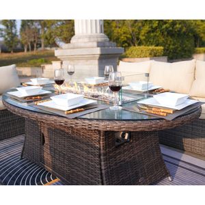 50,000BTU <b>Outdoor</b> Rattan Gas Fire Pit <b>Table</b> Propane <b>Outdoor</b> <b>Table</b> Only - Product Image 1