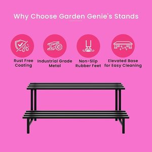 Support à plantes moderne en métal pour intérieur, 2 niveaux, revêtement poudré, design minimaliste pour fleurs et plantes vertes, usage domestique - Product Image 2