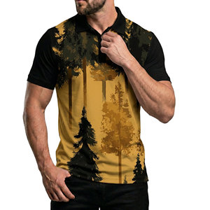 เสื้อโปโลลายพรางแบบสั่งทำขายส่งสำหรับผู้ชาย แขนสั้น พิมพ์ลายแบบซับลิเมชั่น ผ้าถักโพลีเอสเตอร์ เสื้อโปโลสตรีทแวร์สำหรับผู้ชาย - Product Image 1